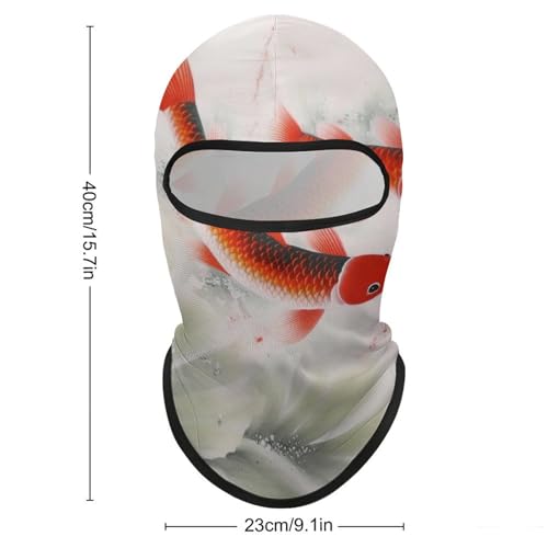 Máscara facial de balaclava roja auspiciosa para hombres y mujeres, protección solar, transpirable, cubre todo el cabeza para senderismo, ciclismo, correr, conducción miniatura 2
