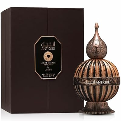 Lattafa Niche Emarati Antique Gourmand, Woody, Floral, Spicy Eau de Parfum for Everyone, 3.4 Ounce / 100 ml