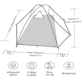 Forceatt 2-Person Camping Tent: Professional Waterproof, Windproof & Pest-Proof. Lightweight for Backpacking, Glamping, Hiking, Outdoor & Mountaineering