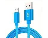 iTechCover Pleciony kabel USB do ładowania/przewód zasilający ładowarki kompatybilny z Yissvic YGH-5230 cyfrowy budzik / niebieski (1 m / 3,3 ft)