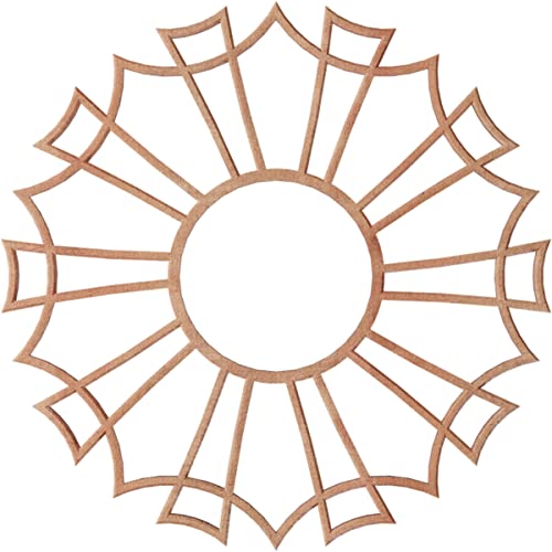 Image of Ekena Millwork 16 inchOD x 5 5 /8 inchID x 1 /4 inchT Augustus Wood Fretwork Pierced Ceiling Medallion, Cherry