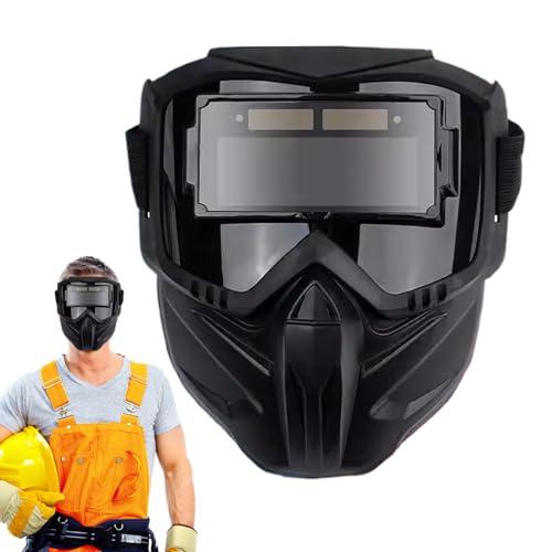 Image of Welding Helmet - Auto Darkening Masque, Large View Anti-Glare Lens | Breathable Face Shield, Full Cover Headgear With Heat Insulation, Eyes Protection And Comfort During Welding Tasks