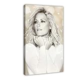 HUANGCHOU Sängerin Helene Fischer 27 Leinwand-Poster, Wandkunst, Dekor, Bild, Gemälde für Wohnzimmer, Schlafzimmer, Dekoration, 30 x 45 cm, Rahmen: