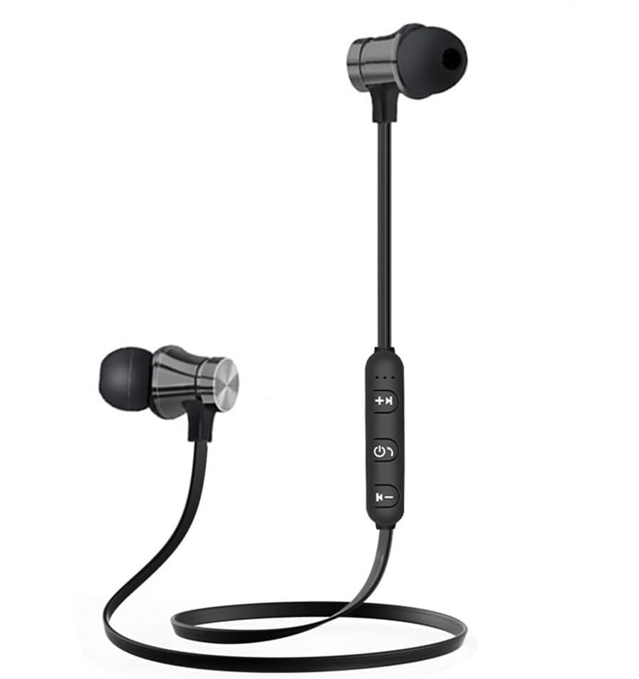 Auriculares Bluetooth, auriculares inalámbricos con banda para el cuello con micrófono, graves adicionales, para gimnasio, deportes al aire libre, entrenamiento (negro)