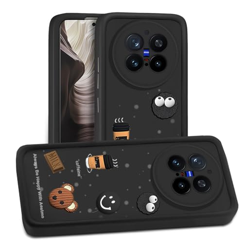 Image of AESTMO Back Case Cover for Vivo X200 Pro 5G | Cute Fun Cartoon 3D Ball | Coffee Silicone Case | Full Body Protection | Camera Protection Back Cover for Vivo X200 Pro 5G (Black)