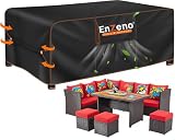 Enzeno Funda para Muebles de Jardín Impermeable, Lona para Muebles de Jardín Resistente al Invierno Rectangular, Funda de Protección de Oxford 420D para Mesa de Jardín, Funda para Muebles de Jardín