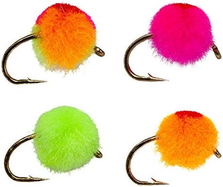 12 Glow Bug Fly/Egg Steelhead Fly Lure Assotment for Trout Fly Fishing Flies