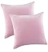 MALIKA® Set 2er Kissenbezug Cashmer Touch Fleece Kissenhülle Sofakissen Kopfkissenbezug Kissenbezug Couchkissen, Größe:2X 40x40 cm Kissen, Designe:ROSA