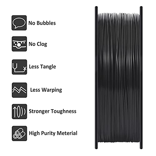 GIANTARM ABS+ Filament 1.75mm, 3D Drucker Filament 1KG 1 Spule, Durchmessertoleranz +/- 0.02mm, ABS Schwarz – Bild 5