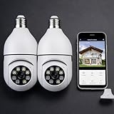 Kit 2 Câmeras Segurança IP Lâmpada WiFi Full HD 1080p com Visão Noturna Infravermelho 1080P Bivolt, Detecção de Movimento, Áudio Bidirecional, Prova D'água Giratória (2)