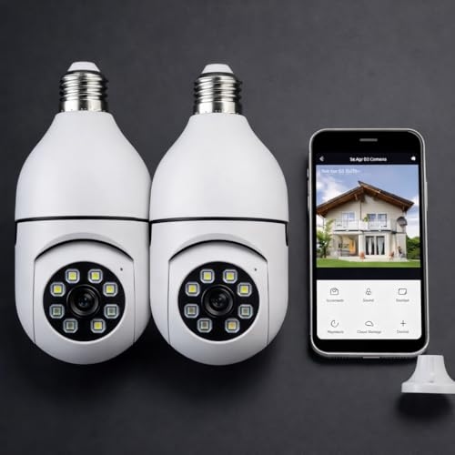 Kit 2 Câmeras Segurança IP Lâmpada WiFi Full HD 1080p com Visão Noturna Infravermelho 1080...