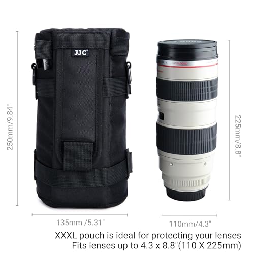 JJC Funda Bolsa Protectora para Objetivo Canon EF 100-400mm f4.5-5.6L EF 70-200mm f2.8L IS II III USM RF 600mm f11 IS STM Nikon AF-S 70-200mm f2.8G ED VR II AF 80-200mm f2.8D, Interiores 4.3" x 8.8" - imagen 3