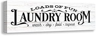 Kas Home Vintage Laundry Room Canvas Wall Art | Rustic Laundry Rules Prints