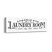 Kas Home Vintage Laundry Room Canvas Wall Art | Rustic Laundry Rules Prints Signs Framed | Bathroom Laundry Room Decor (17 x 6 inch, Laundry - D)