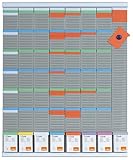 Nobo - Kit Planning Hebdomadaire à Fiches T, Mural, 8 Colonnes & 54 Fentes, Indice 3, Fiches T / Index / Étiquettes Imprimées / Porte-Étiquettes Inclus, 2910800