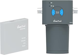 LinkTap Smart 2-Zonen Bewässerungssteuerung für Innen & Außen, Batteriebetrieben, Funk stärker als WLAN, Automatischer Regenstopp, Kompatibel mit 1" & 2" Durchflussmesser (Gateway erforderlich)