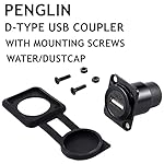 PENGLIN-D-Type-USB-20-Coupler-10Pack-USB-Panel-Mount-Connector-Female-to-Female-Coupler-Adapter-with-Weatherproof-Dust-Cap