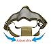 Aoutacc Airsoft Half Face Mask Steel Mesh and Goggles Set,Tactical Masks Protection Gear for Paintball BBS CS Nerf Game Cosplay Halloween Costume Accessories (Tan with Pattern)