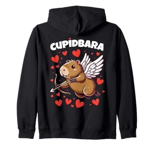Capybara Valentine Cute Cupido Cupidbara, Corazones Capibara Sudadera con Capucha