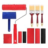 Pattern Paint Roller, Fake Rubber Tool with Handle - Decorative Paint Roller - for Home Room Furniture Decoration Art Carving Creation Backyard Landscape Summer