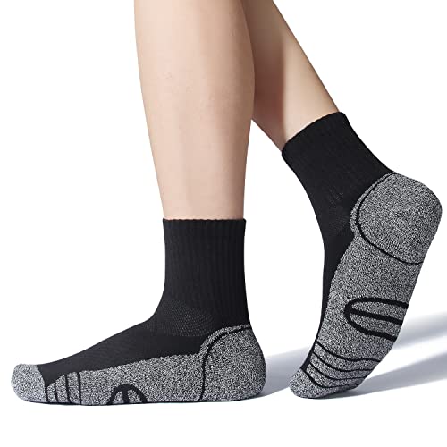 Begrily Cotton Quarter Athletic Socks for Men, Performance Cushioned Mens Ankle Sock 6-Pack3
