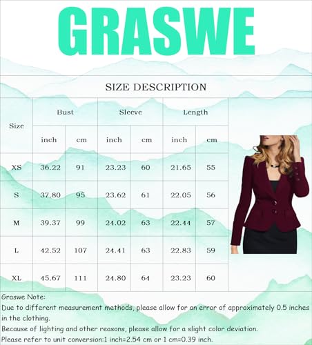 GRASWE Women's Formal Plus Size Blazer Work Casual Double Button Suit Comfortable Stretchy Long Sleeve Blazers2