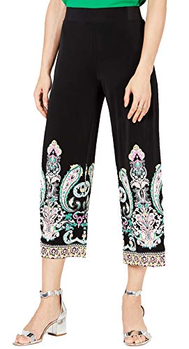 International Concepts Petite Printed Cropped Wide-Leg Pants