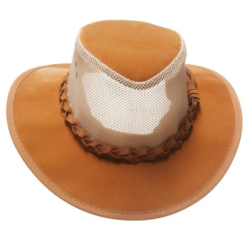 Image of Mesh Sun Hat for Men Golf Soaker Hats Summer Beach Safari Wide Brim Fishing Cap Outdoor