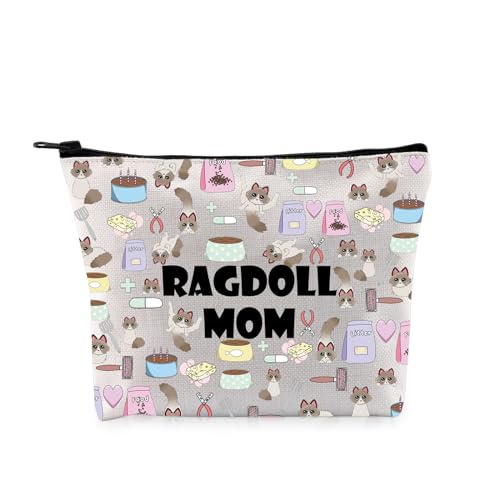 G2TUP Ragdoll Cat Lover Gift Ragdoll Cat Makeup Bag Ragdoll Cat Mom Cosmetic Bag Ragdoll Cat Owner Gift Pet Lover Gifts (Ragdoll Cat MB)