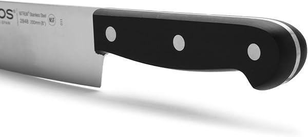 Arcos Couteau de Chef en Acier – Idéal pour Couper et Éplucher les Petits Aliments, Poignée Ergonomique en Polyoxyméthylène, Lame de 200 mm – Couleur Noire, Série Universelle - 4