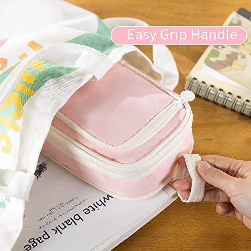 Cicimelon Large Capacity Pencil Pen Case Portable Pencil Pouch Bag Expandable School Supplies For Adults Girls Boys, Pink #TOP5