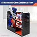 Play Platoon Storage Rack for Nerf Gun Storage & Nerf Accessories, Sturdy Wood Construction, Dart Holder & 6 Toy Gun Holder for Wall with Pegboard Wall Organizer - Includes 20 Pegs