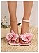 GORGLITTER Women's Flower Flat Sandals Cute Square Toe Flip Flops Thong Dressy Vacation Summer 2026 Slides Shoes Hot Pink 9