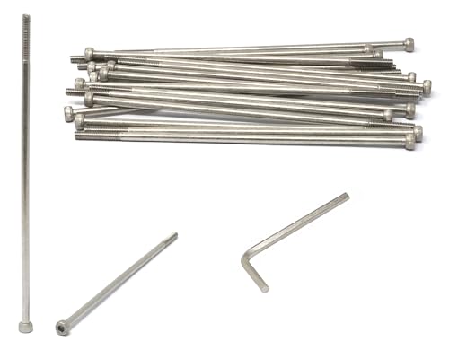 Image of iexcell 20 Pcs M4 x 145mm Partially Threaded Thread Pitch 0.7 mm Stainless Steel 304 Hex Socket Head Cap Screws Bolts Kit