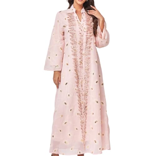 Vestido largo bordado floral con lentejuelas brillantes y abalorios de gala