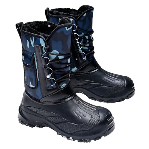 Bottes de neige étanches pour homme pour marcher au sec avec doublure thermique et poche