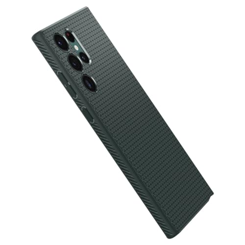 Image of Spigen for Galaxy S22 Ultra Case, Liquid Air [No Magnet Ring] [Military-Grade Protection] - Abyss Green
