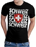 ⚽ HELVETIA - SCHWEIZ - SWITZERLAND T-Shirt für den Stadion-Besuch oder das gemeinsame Public-Viewing in Bar, Biergarten, Fanmeile oder Zuhause mit Freunden vor dem Fernseher. Einfach damit auffallen und das eigene Team unterstützen.