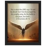 AMERICAN LUXURY GIFTS The Battle Is Not Yours - Warrior Christian Wall Art Print, Angel Inspirational Bible Verse Art, Motivational Home & Office Decor, Living Room, Church (Unframed, 8 x 10 inches)