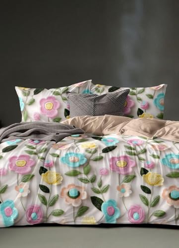 Image of Budget Plus 7D Cotton Feel Super Soft Fabric King Size bedsheet 7D Print Bedsheet for Double Bed with 2 Pillow Covers.