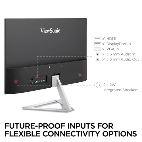 Image of ViewSonic VX2276-SMHD 22 Inch 1080p Monitor, IPS Display with Ultra-Thin Bezels and Eye Care Technology for Home and Office Entertainment, DisplayPort, HDMI, and VGA Inputs