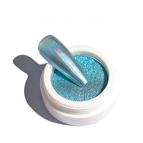 1 Box buntes Laserpulver mit Meerjungfrau-Pfauenpulver, magischer Chrom-Pigment-Staub, Spiegel-Design, Laser-Pulver, Silber, Chamäleon, Symphonie, Muschelpuder (Pfauenfarbe) Cover