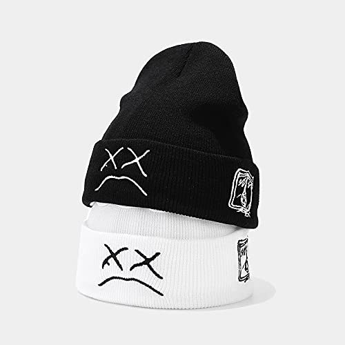 45°Lookup Ceed Fashion Autumn Winter Warm Beanie Hats Embroidery Cotton Caps Men Women Knitted Hip Hop Hats-White #TOP2