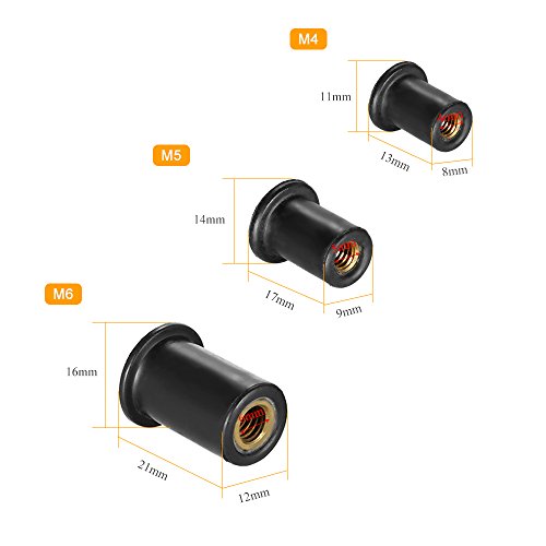 DECDEAL 6 unidades M4 / M5 / M6 Kayak Rubber Well Nuts Fixador Wellnuts Kayak Acessórios