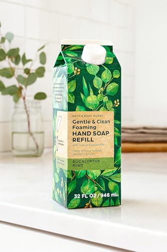 Bath & Body Works Eucalyptus Mint Gentle & Clean Foaming Hand Soap Refill, 32 fl oz / 946 ml, Refreshing Aromatherapy Scent with Essential Oils