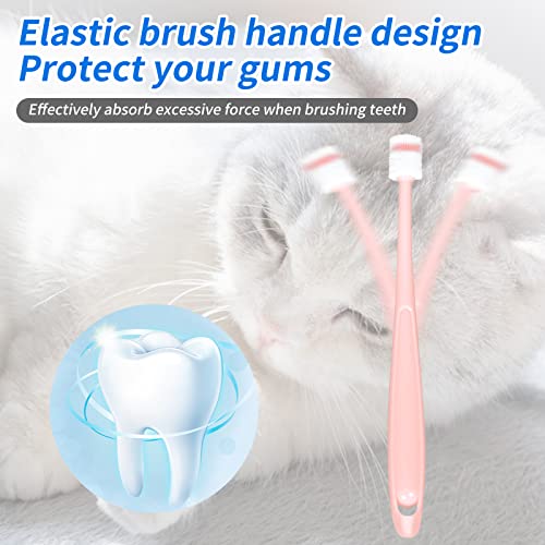 Image of 2pcs Dog Cat Toothbrush for Pet Dental Care,Soft Bristles, Oral Hygiene, Easy to Handle, 360-Degree Pet Toothbrush for Puppy, Small Dog and Cat