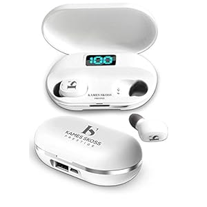 Kames SKOSS echte Bleutooth 5.0 3D stereo draadloze headset IPX4-100 uur oplaadtijd – geluidsreductie door led…