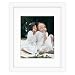 Golden State Art, 11x14 Photo Wood Frame with REAL GLASS and Mat for 8x10 Picture WHITE