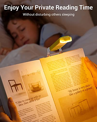 Image of DEWENWILS Amber Book Light for Reading, USB Rechargeable, 3 Brightness Levels, Blue Light Blocking, Kids & Adults (Green)