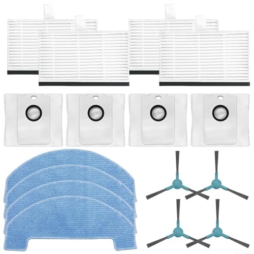 Side Brush Filter Mop Cloth Dust Bag Kit 16PCS Replacement Parts for Ultra Home Advanced for Conga 2499 Easy Installation